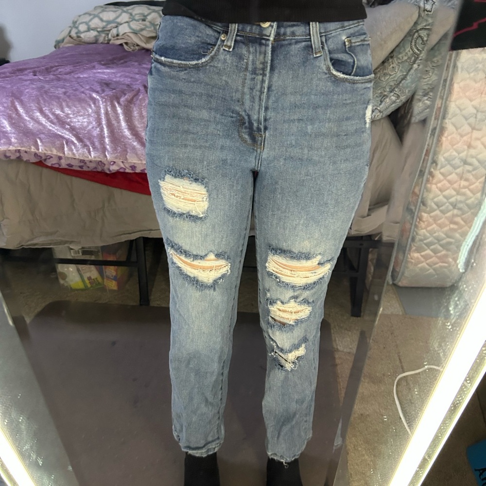 Kensie Light Blue Distressed Boyfriend Jeans